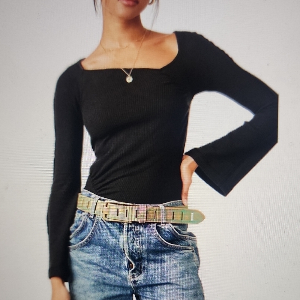 Free People On A Cloud Long Sleeve Bodysuit Size XS